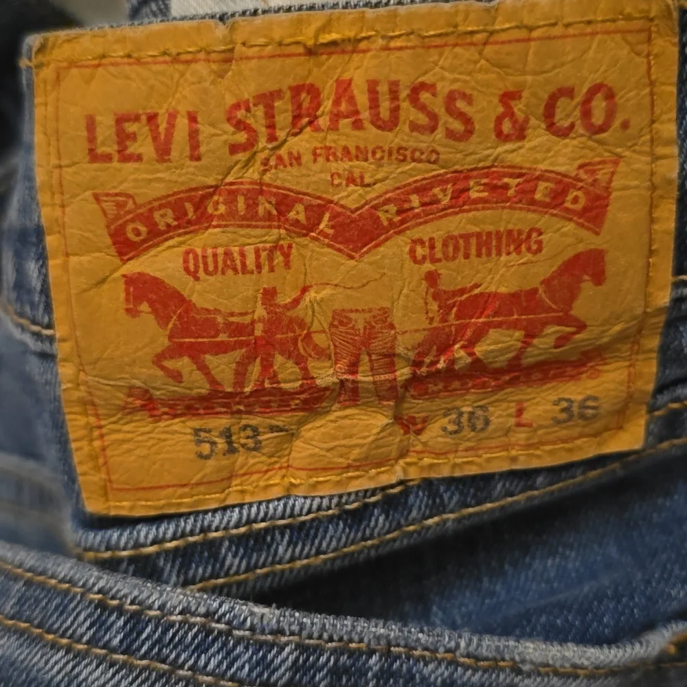 Levi's 513 Denim Blue Jeans Straight‎ Leg Mens Size 36/36